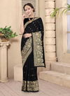 Black Colour Latest Designer Fancy Wedding Wear Vichitra Bloming Silk Heavy jari Embroidery Work With Siroski Hot Fix Stone Work Saree Collection 2990